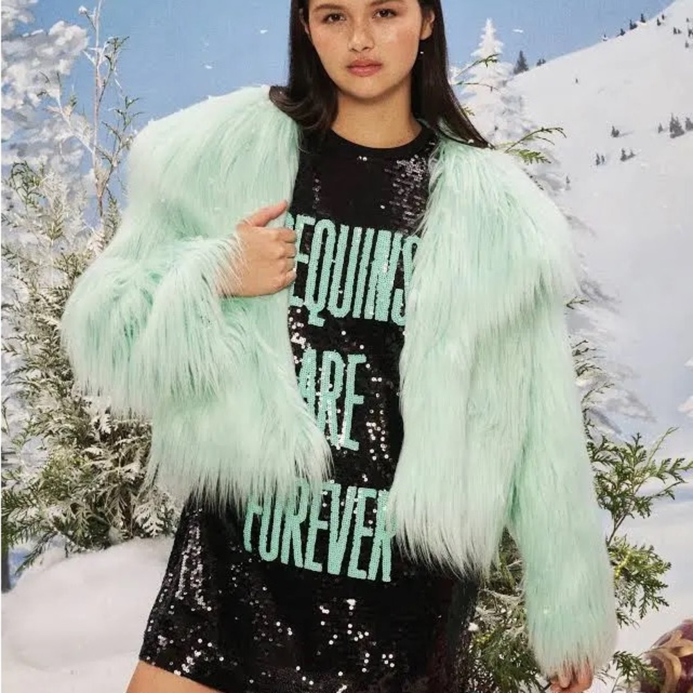 NWOT - Taylor Swift Mint Faux Coat